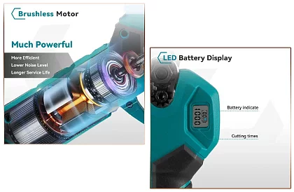 Foarfecă de grădină cu acumulator HAYAMI HA1040 + 2 baterii