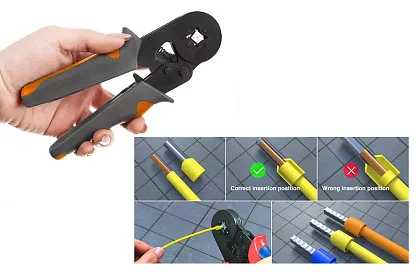 Clește pentru crimparea capetelor 0,25 - 10 mm2 + 500 bucăți capete