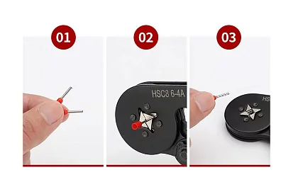 Clește pentru crimparea capetelor 0,25 - 10 mm2 + 500 bucăți capete