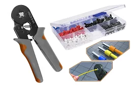 Clește pentru crimparea capetelor 0,25 - 10 mm2 + 500 bucăți capete