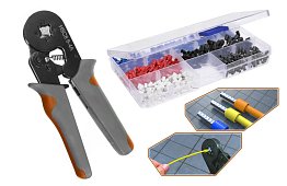 Clește pentru crimparea capetelor 0,25 - 10 mm2 + 500 bucăți capete