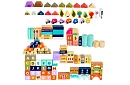 Căsuțe din lemn – Oraș 115 piese cu bază