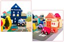 Căsuțe din lemn – Oraș 115 piese cu bază