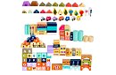 Căsuțe din lemn – Oraș 115 piese cu bază
