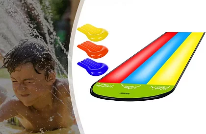 Tobogan acvatic triplu cu fântână arteziană + 3 plute