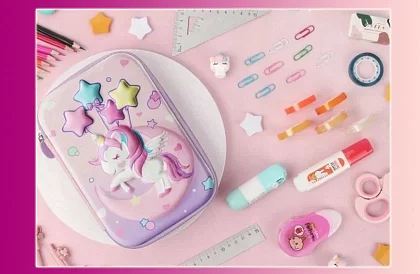 Penar școlar – Etui UNICORN cu grafică 3D