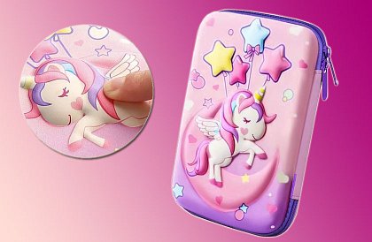 Penar școlar – Etui UNICORN cu grafică 3D