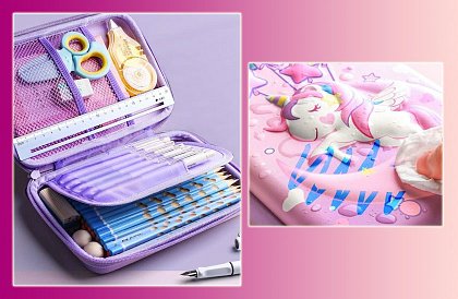 Penar școlar – Etui UNICORN cu grafică 3D