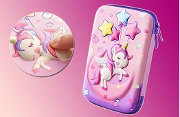 Penar școlar – Etui UNICORN cu grafică 3D