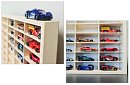 Etajeră din lemn – organizator pentru mașinuțe – 54 compartimente