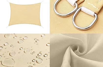 Pânză de umbrire solară 3,6 x 3,6 m – Bej