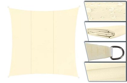 Pânză de umbrire solară 3,6 x 3,6 m – Bej