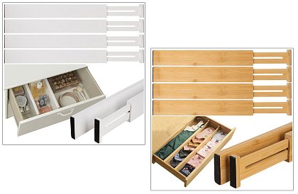 Organizatoare ajustabile pentru sertare - set de 4 bucăți