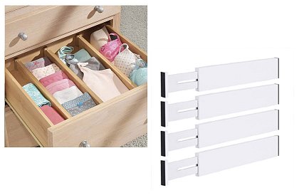 Organizatoare ajustabile pentru sertare - set de 4 bucăți