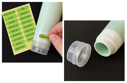 Flacoane de călătorie pentru avion – set cu gentuță cosmetică
