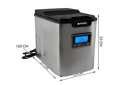 Mașină de gheață 12 kg/zi – 3 dimensiuni de cuburi, temporizator