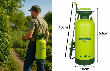 Pulverizator manual cu presiune GARDLOV 8 litri – acoperire maximă și confort
