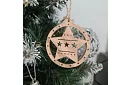 Decorațiuni de Crăciun din lemn – set de 10 bucăți cu sfoară