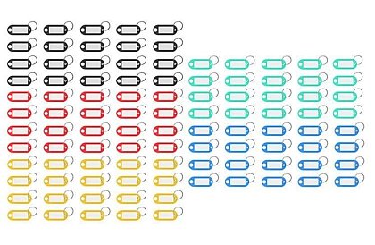 Brelocuri pentru identificare ușoară – 100 buc, colorate