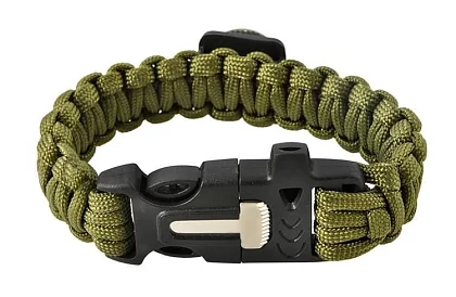 Brățara SURVIVAL 5în1 cu accesorii - verde