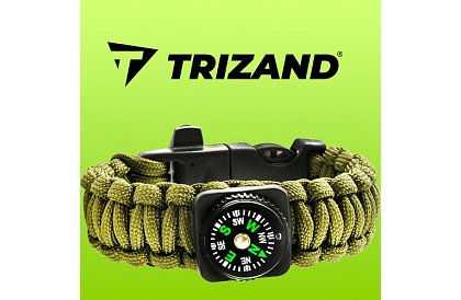 Brățara SURVIVAL 5în1 cu accesorii - verde
