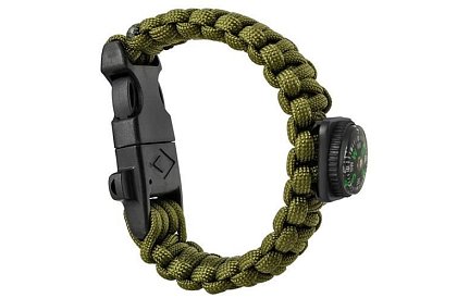 Brățara SURVIVAL 5în1 cu accesorii - verde