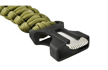 Brățara SURVIVAL 5în1 cu accesorii - verde