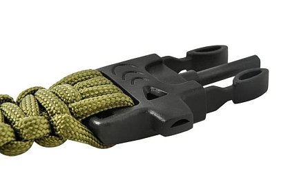Brățara SURVIVAL 5în1 cu accesorii - verde