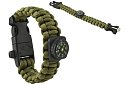 Brățara SURVIVAL 5în1 cu accesorii - verde