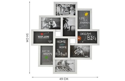 Rama pentru 10 fotografii – alb