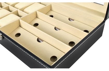 Organizator pentru ceasuri și ochelari – cutie de depozitare elegantă - Negru