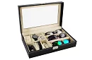 Organizator pentru ceasuri și ochelari – cutie de depozitare elegantă - Negru