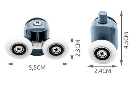 Roți pentru ușile glisante ale cabinelor de duș – 8 buc. KK9646