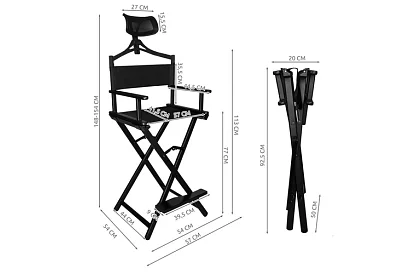 Scaun cosmetic din aluminiu cu suport pentru cap