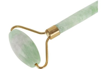 Rolă de masaj Jade pentru față + placă gua sha