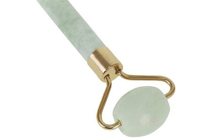 Rolă de masaj Jade pentru față + placă gua sha