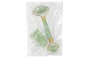 Rolă de masaj Jade pentru față + placă gua sha