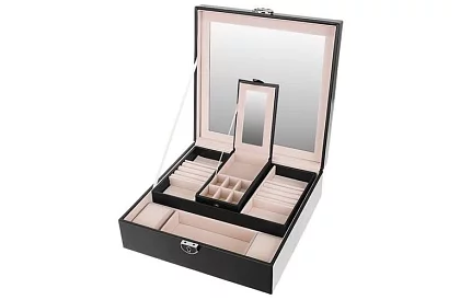 Cutie de bijuterii cu cheie BEAUTYLUSHH – Negru