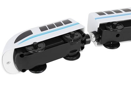 Calea ferată din lemn cu trenuleț cu baterii – 88 de piese