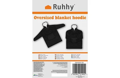 Oversize hanorac cald – negru