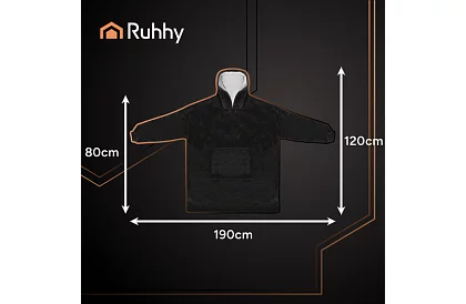 Oversize hanorac cald – negru