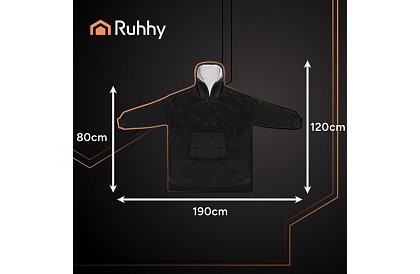 Oversize hanorac cald – negru