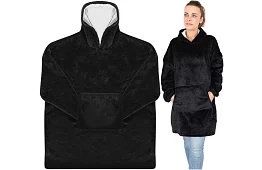 Oversize hanorac cald – negru