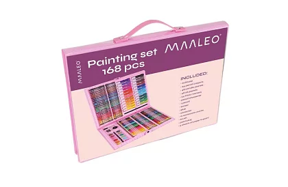 Set de pictură artistică în valiză – 168 de piese, roz
