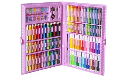 Set de pictură artistică în valiză – 168 de piese, roz