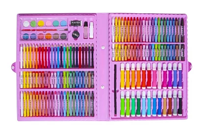 Set de pictură artistică în valiză – 168 de piese, roz