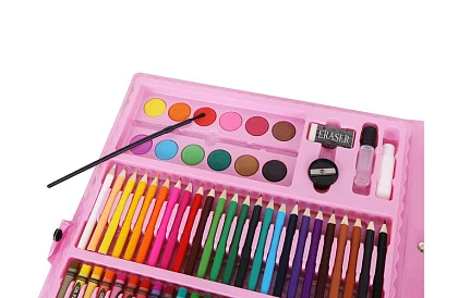 Set de pictură artistică în valiză – 168 de piese, roz