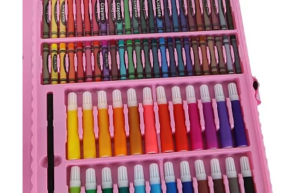 Set de pictură artistică în valiză – 168 de piese, roz