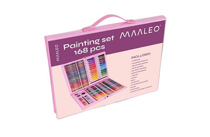 Set de pictură artistică în valiză – 168 de piese, roz