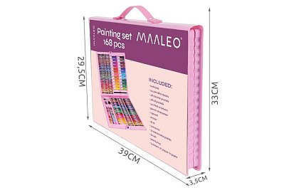 Set de pictură artistică în valiză – 168 de piese, roz